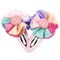 Wrapables Rainbow Ribbon Flower Hair Clips for Toddler Girl, Set of 5